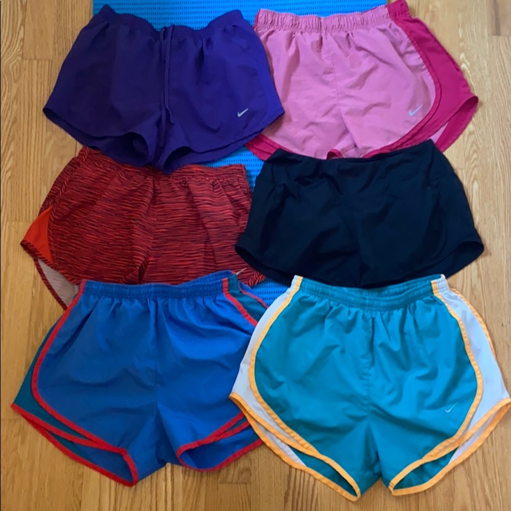 Lot of six Nike running shorts